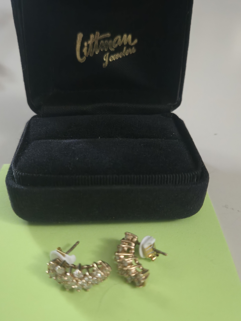 💎14k Gold & Natural Diamond Earrings By Littman Jewelers - Picture 5 of 5